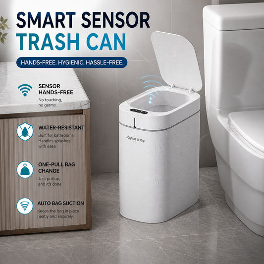 Touchless Smart Trash Can - Automatic Waterproof Sensor Bin for Bathroom & Kitchen
