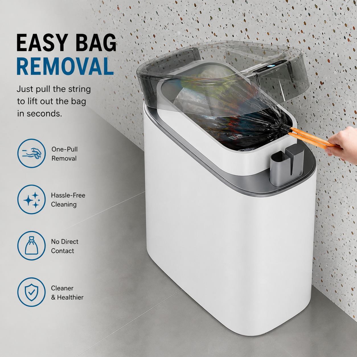 Touchless Smart Trash Can - Automatic Waterproof Sensor Bin for Bathroom & Kitchen